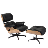 Ikonisches Design Charles Eames Lounge Chair & Ottoman – Eschenholz Schwarz